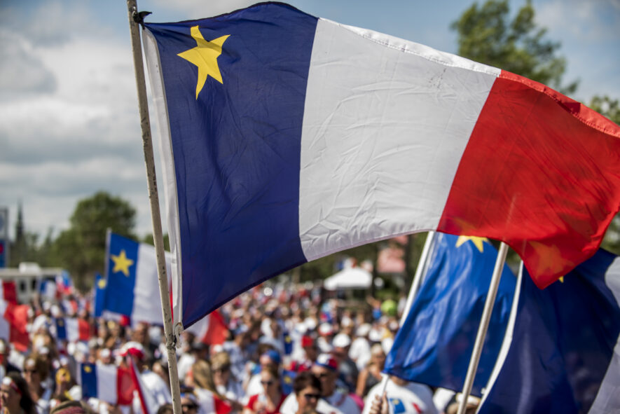 Le drapeau acadien. — Rachelle Richard-Leger, avec l’autorisation du Congrès mondial acadien 2019