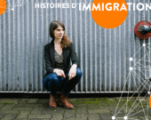 Anaïs Pellin, originaire de Bruxelles en Belgique, s’est installée en Colombie-Britannique il y a cinq ans. — Photo : Gaëtan Nerincx/Montage Francopresse