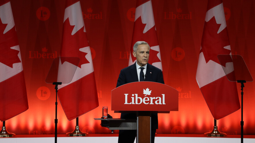 Mark Carney a remporté la course à la direction du parti libéral le 9 mars 2025 et assermenté quelques jours plus tard. &mdash; Julien Cayouette – Francopresse 