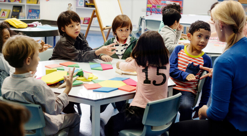 happy kids at elementary school