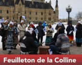 Des survivantes se sont rassemblées sur la Colline mardi, pour presser Ottawa d’adopter le projet de loi de la sénatrice de l’Ontario, Yvonne Boyer, sur la stérilisation forcée des Autochtones – dont les cas les plus récents ont été documentés en janvier 2024. &mdash;  Inès Lombardo – Francopresse 