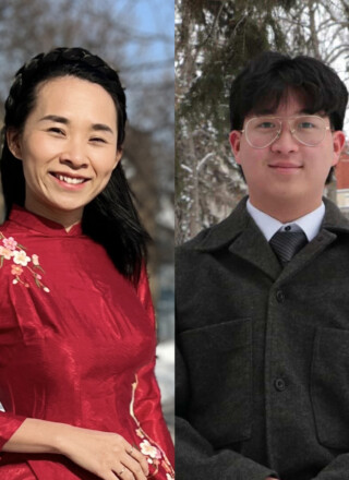 Ahdithya Visweswaran souligne que l’image stéréotypée de la francophonie ne correspond pas à la réalité : «On n’est pas tous des bucherons blancs avec des barbes. On est très diverse comme communauté, puis on devrait la faire rayonner.»  &mdash; Photo : Courtoisies – Montage Francopresse