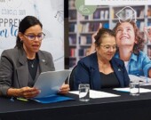 La directrice générale du DSFNO, Lise Michaud-Martin, et la présidente du conseil d’éducation, Francine Cyr. &mdash; Photo : Acadie Nouvelle – Bobby Therrien