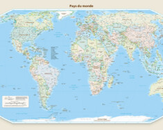 L’ONU préconise dorénavant une projection des continents dite Equal Earth (Terre égalitaire), qui conserve mieux la dimension relative de chacun des pays, au lieu des routes de navigation.  &mdash; Photo : Equal Earth