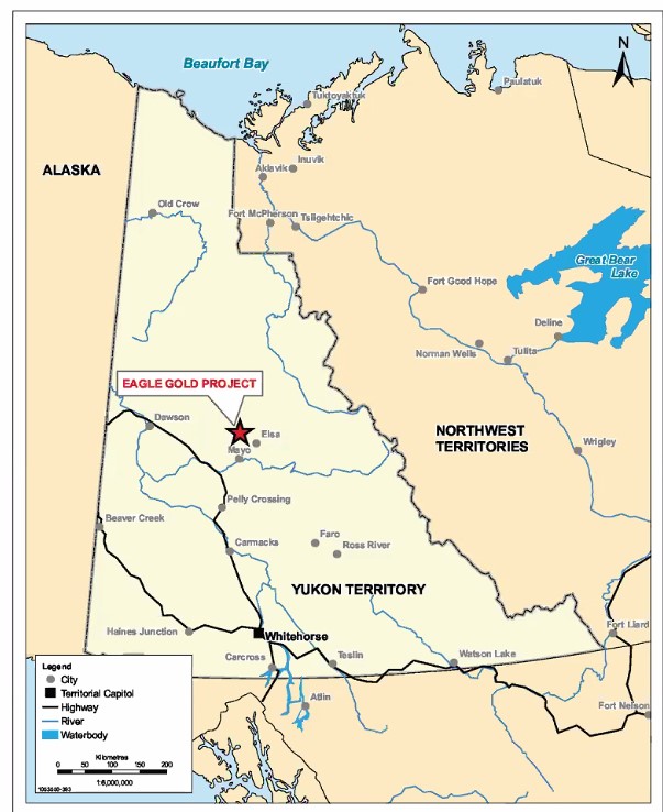 La mine Eagle Gold est située sur le territoire de la Première Nation Na-Cho Nyäk Dun. — Courtoisie