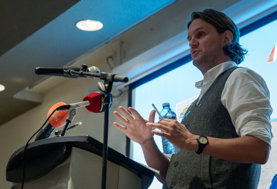 Le maire Ben Hendrickson prononce son premier discours sur l’état de la Ville. — Photo Cristiano Pereira