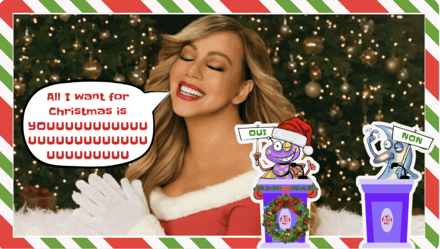 C’est elle, Mariah Carey, qui chante la chanson que tu connais sûrement : All I Want For Christmas Is You. Sortie en 1994, elle revient chaque année au sommet des palmarès. — Photomontage Instagram Mariah carey/Les As de l'info