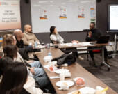 Les participantes et participants à la soirée de lancement du programme de jumelage au Collège nordique  — Courtoisie