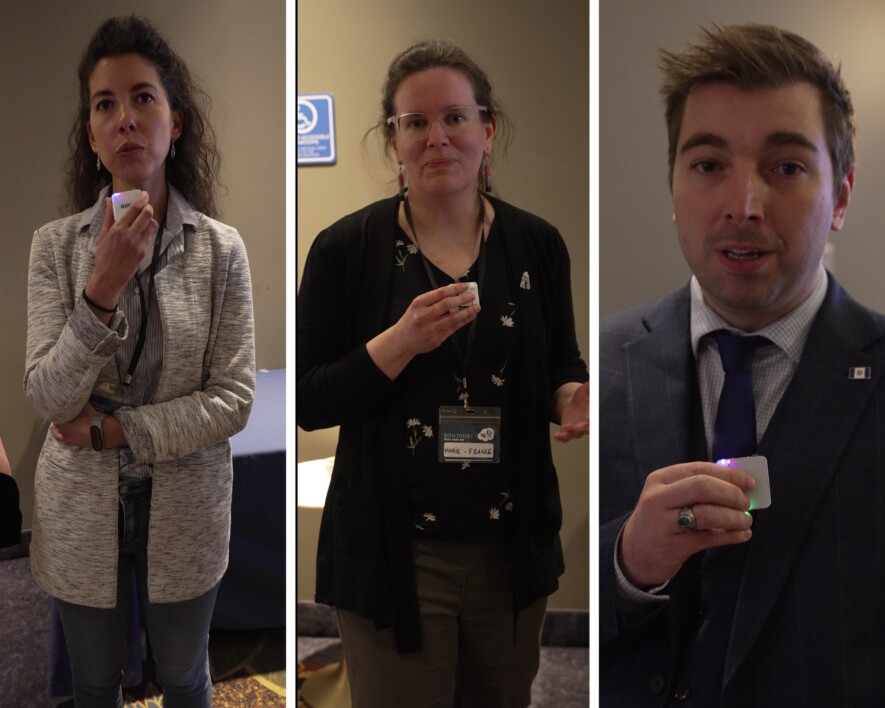 Marie-France Talbot, Souâad Larfi et Patrick Arsenault ont présenté un modèle de collaboration visant à renforcer l’offre postsecondaire en français au Nunavut, au Yukon et aux Territoires du Nord-Ouest.  &mdash; Photos Cristiano Pereira