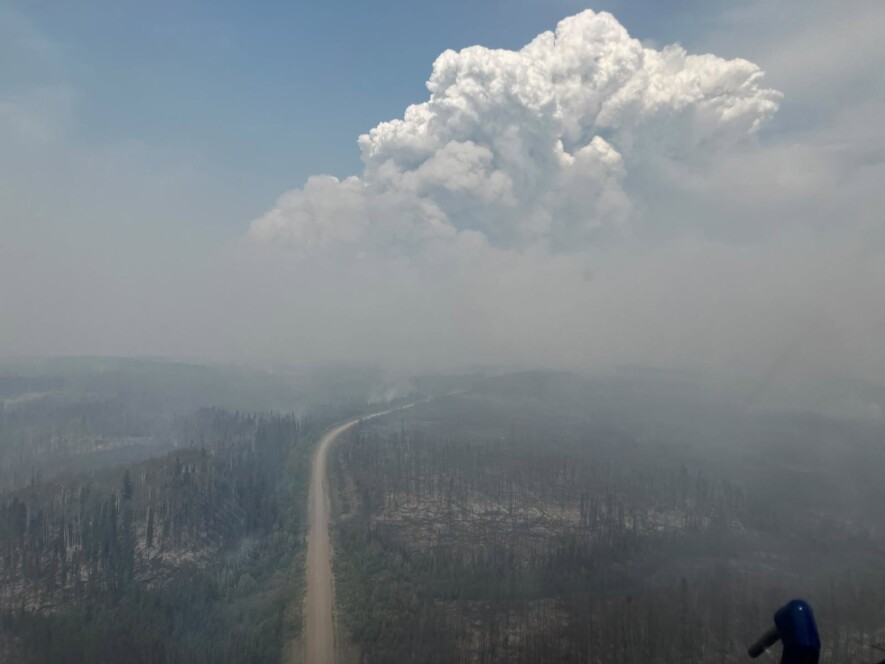Environnement et Changement climatique indique que plus de 230 000 hectares de forêt sont touchés par les feux &mdash; Courtoisie Feux TNO