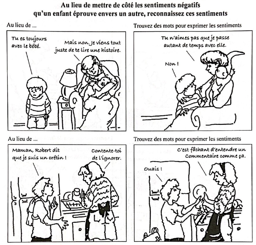 Extrait d’une des bandes dessinées se retrouvant dans le cahier offert lors l’atelier Frère et sœur sans rivalité. Photo : courtoisie  