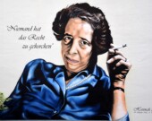 Portrait d'Hannah Arendt, d'après une photo célèbre de Käthe Fürst (Ramat Ha Sharon, Israël) : 