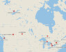 Les incontournables touristiques des artisans et des artisanes des journaux francophones du Canada. Créé avec Datawrapper - © OpenStreetMap contributors  