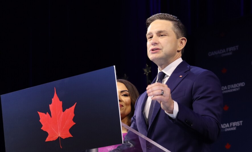 Pierre Poilievre a remporté la circonscription albertaine de Battle River–Crowfoot en Alberta avec un peu plus de 80 % des voix. Photo : Inès Lombardo – Francopresse (Archives)  