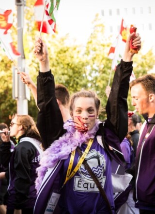 William Burton est d’avis que la FJCF forme bien des jeunes leadeurs francophones, à travers des initiatives comme les Jeux de la francophonie canadienne. Photo : FJCF  