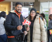 Environ 400 nouveaux arrivants se sont réunis le 15 novembre à La Cité francophone, à Edmonton, pour la JANA organisée par Francophonie Albertaine Plurielle (FRAP). Photo : Courtoisie  