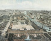 Paris moderne. Les Tuileries, le Louvre, et la rue de Rivoli, vue prise du Jardin des Tuileries.  - Illustration Charles Fichot (1817–1903) via Wikimedia Commons  
