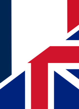 Marqueur social les français ont peur d'échouer. Drapeau français et britannique . Photo montage Le Franco - Wikimedia Commons  