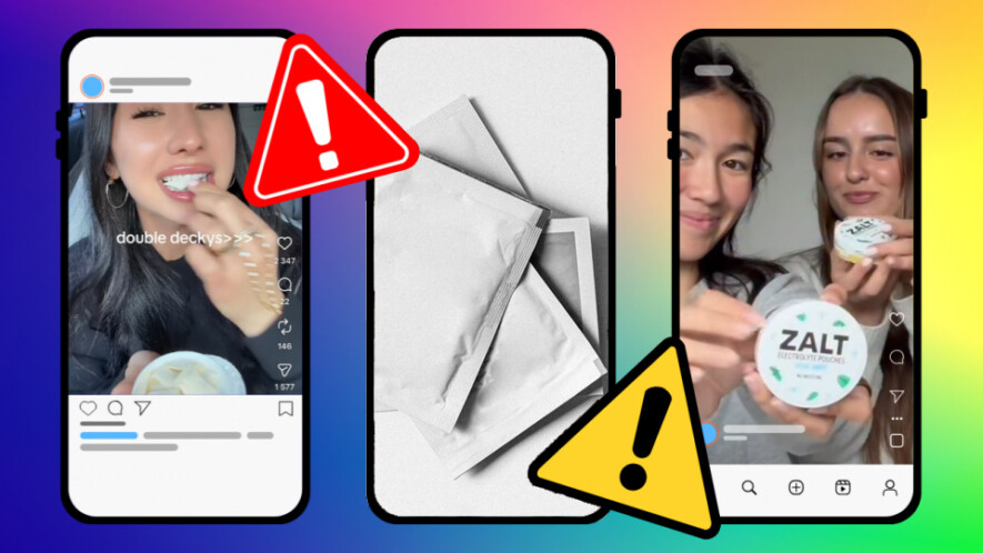Des créateurs de contenu se filment en train de consommer des sachets de nicotine. Photos : Instagram, Tiktok, Shavel Ludmila, Kier in Sight Archives

 &mdash; Unsplash, Montage As de l’info