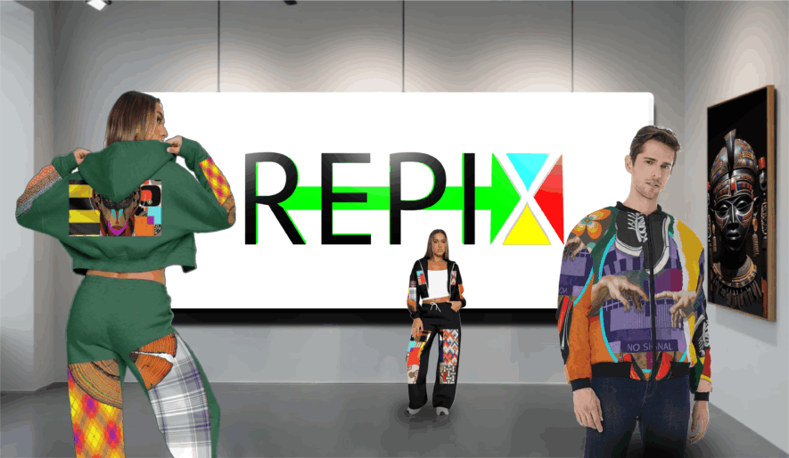  C’est à partir de pixels non utilisés que REPIX crée toute une gamme de dessins sur des vêtements.
 &mdash; Crédit : gracieuseté REPIX