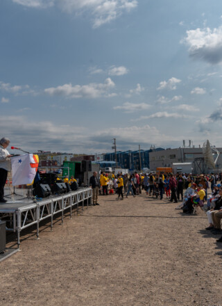 Mary Simon a achevé une tournée sur la santé mentale à Iqaluit, à l'occasion de la fête du Nunavut. — Crédit : Brice Ivanovic