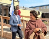 La ministre fédérale de la Santé, Marjorie Michel, était de passage au Franco-Centre le 29 juillet dernier.  — Crédit : CFRT 