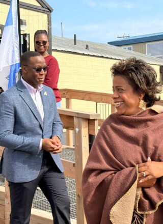 La ministre fédérale de la Santé, Marjorie Michel, était de passage au Franco-Centre le 29 juillet dernier. — Crédit : CFRT