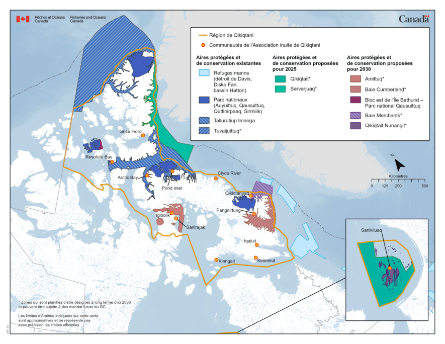 L’accord couvre 795 253 kilomètres carrés de terre et d’eaux de la région de Qikiqtani.  — Fournie par QIA.  