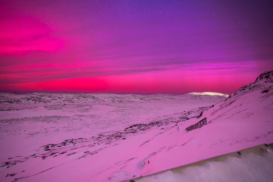 Rideau d'aurores boréales au Parc Sylvia Grinnell, 19 janvier 2026.  &mdash; Crédit : Brice Ivanovic