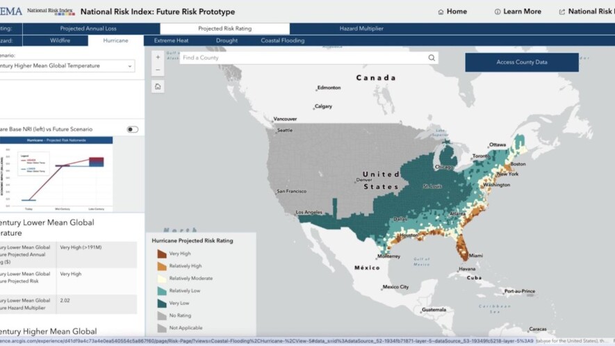 La carte interactive National Risk Index &mdash; Photo : FEMA
