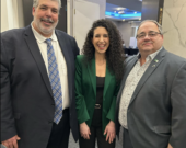 Directeur général de l'AFO Peter Hominuk, la ministre canadienne des Langues officielles, Rachel Bendayan et le président de l'AFO Fabien Hébert. &mdash; Photo : Assemblée de la francophonie de l'Ontario/Facebook