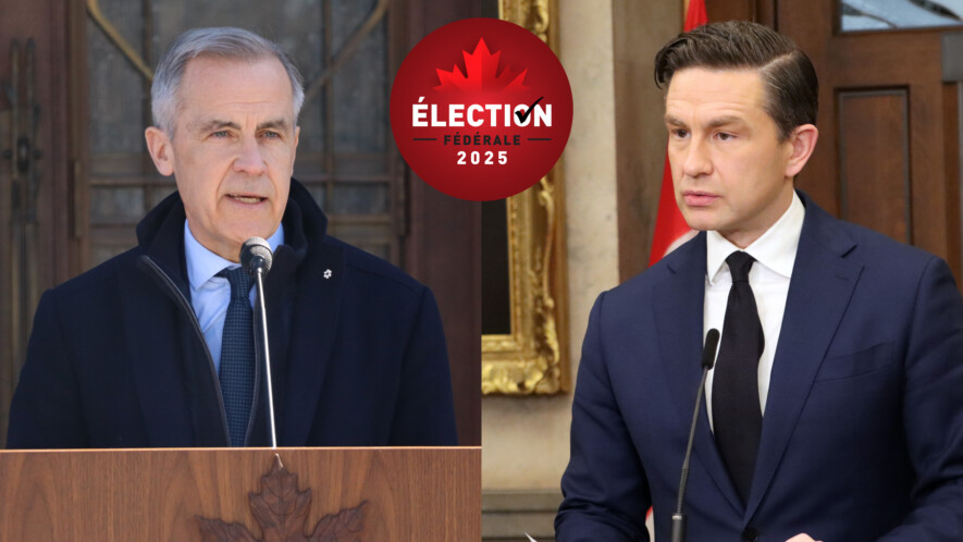 Les chefs des deux partis en avance dans la campagne électorale de 2025 se présentent comme des hommes forts capables de s’opposer à un autre homme fort. &mdash; Photos : Inès Lombardo – Francopresse