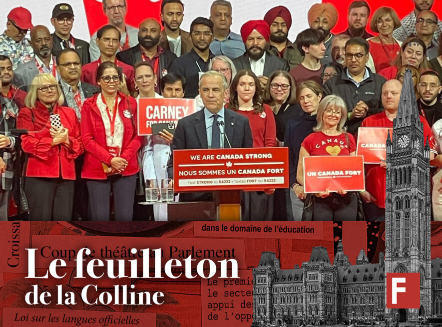 Celui qui est premier ministre depuis deux mois s’est fait élire pour la première fois à la Chambre des Communes dans sa circonscription de Nepean, près d’Ottawa. Mark Carney mènera un gouvernement libéral minoritaire. &mdash; Photo : Marianne Dépelteau – Francopresse