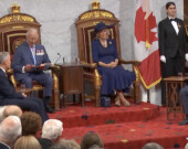 Environ un quart du discours du Trône a été lu en français pour le roi Charles III. &mdash; Photo : Capture d’écran – CPAC