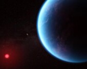 Représentation d’artiste de ce à quoi lia planète pourrait représenter, si elle avait un océan &mdash; Source: NASA / ESA / CSA / Joseph Olmsted