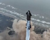 Capture d'écran du 4e lancement de Super Heavy, juin 2024 &mdash; Source: SpaceX