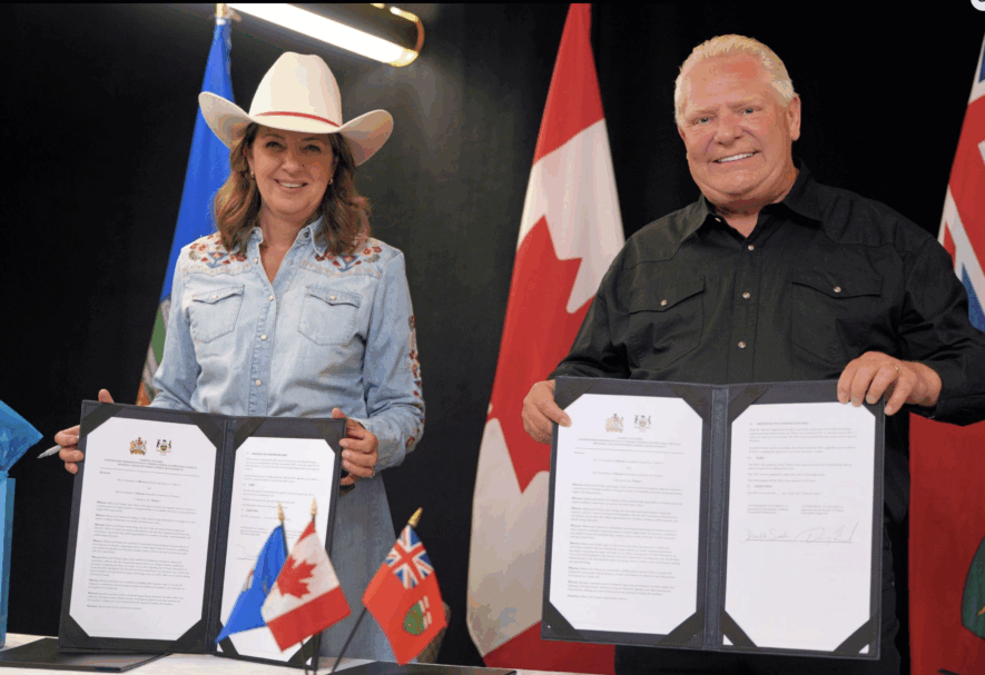 La première ministre de l’Alberta, Danielle Smith et Doug Ford &mdash; Photo : FordNation/Facebook