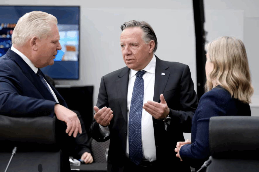 François Legault et Doug Ford. &mdash; Photo : Patrick Woodbury/Archives Le Droit