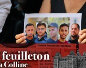 Des personnes se sont rassemblées lundi devant le siège de CBC/Radio-Canada à Ottawa pour rendre hommage aux six journalistes palestiniens tués la veille par Israël. Ces vigies ont reçu très peu d’attention médiatique. &mdash; Photo : Inès Lombardo – Francopresse