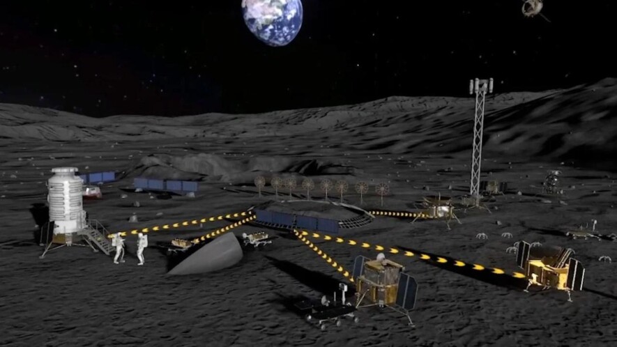   Capture d'écran: vidéo de l'agence spatiale chinoise sur le projet de base lunaire