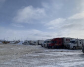 Le stationnement de camions de Hearst &mdash; Photo : Ndery Dione