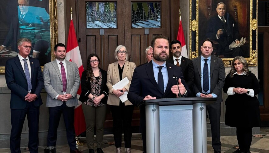 Aux côtés de la ministre Patty Hajdu et de ses collègues du caucus provincial, le ministre David Piccini a fait l’annonce de cet investissement. &mdash; Photo : David Piccini/Facebook