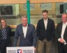 Kevin Holland a fait l’annonce de cet investissement de 14 millions de dollars à Sault Ste. Marie, ce mardi, aux côtés des représentants l’OFIA et de Microsoft. &mdash; Photo : Kevin Holland/Facebook