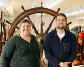 Kathleen Gudmundsson et Philip-Antoine Breau au Musée provincial des marins, à Grand Bank. — Jessica Tucker