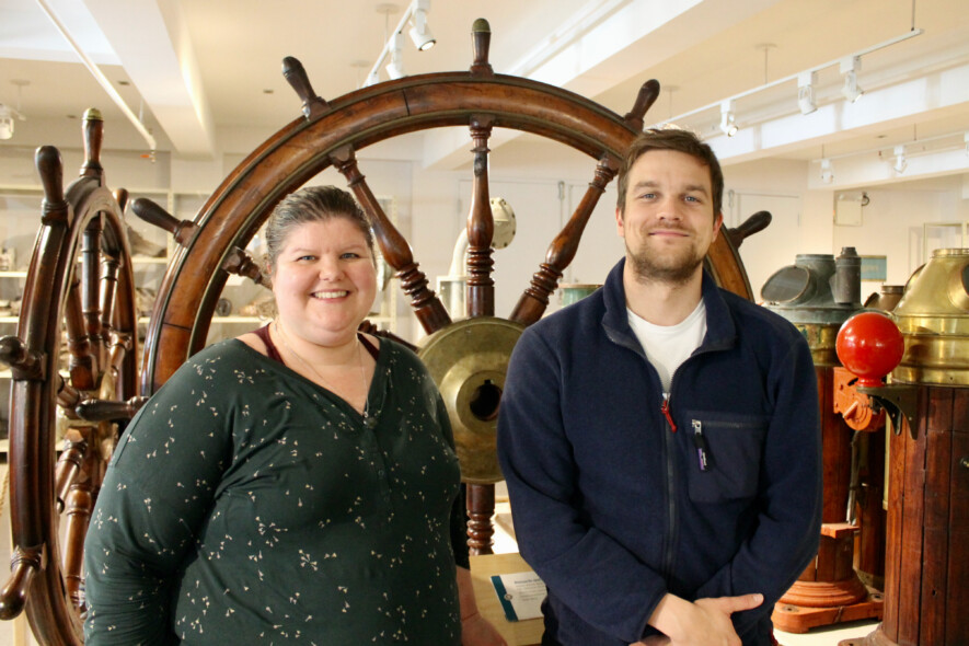 Kathleen Gudmundsson et Philip-Antoine Breau au Musée provincial des marins, à Grand Bank. — Jessica Tucker
