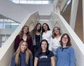 Le nouveau comité exécutif du LCF. En premier rang, de gauche à droite: Ava Finch, Katherine Barrett, Kenza Kammoun, Raine Clarke. En deuxième rang, de gauche à droite: Sophie Crummey, Deidra Snook, Emma Douglas. Absente de la photo: Abby Murphy et Claire Fancey. — Courtoisie