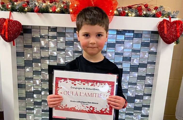 Le gagnant de la semaine du 1er février : Léo, maternelle — Photos :  Courtoisie