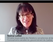 La ministre québécoise Sonia LeBel. &mdash; Crédit : Capture d'écran