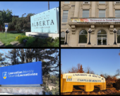 «Licenciement massif et disparition de programmes à l’Université Laurentienne, compressions au Campus Saint-Jean, régime minceur à l’Université de Moncton, budget à l’encre rouge à l’Université Sainte-Anne, réduction du financement à l’Université de Saint-Boniface : le portait n’est pas rose dans le secteur de l’éducation postsecondaire en français en contexte minoritaire. Loin de là!» écrit notre chroniqueur, Guillaume Deschênes-Thériault. &mdash; Crédit : Montage Francopresse