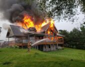 Photo de l’incendie de la maison de la famille Lamarche &mdash; Photo : Courtoisie